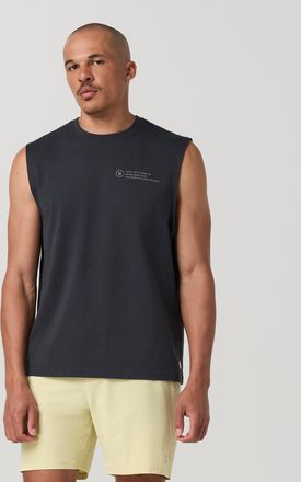 Vuori Clothing Sleeveless Heavyweight Cotton Muscle Tank Top | Navy | Medium