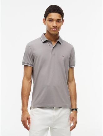 Tommy Hilfiger Mens Regular Fit TH Performance Jersey Polo - Grey Asphalt - XL
