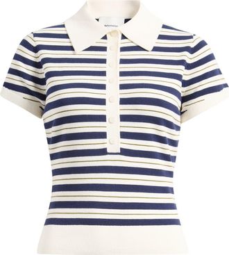 Reformation Bentley Crop Polo Sweater in Fior Di Latte Navy M at Nordstrom, Size X-Small