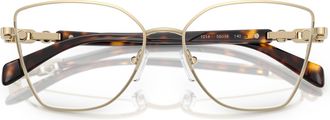 Michael Kors 0mk3090 Rounded Square Gold-Finish Eyeglasses with Tortoiseshell Temples