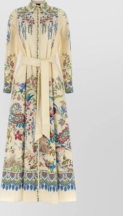 Etro cotton floral-print maxi shirt dress