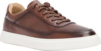 Andr&eacute; Assous Andrew Perforated Leather Sneaker in Dark Brown Leather at Nordstrom, Size 11.5