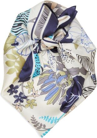 Petit Moments Countryside Square Scarf in Ivory/Blue Multi at Nordstrom