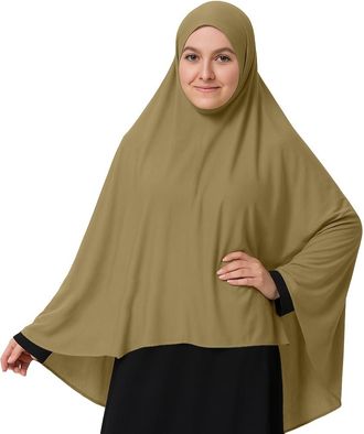 Generic Womens Islamic Long Khimar Hijab, Ladies Soft Muslim Ehram Ihram Overhead Pull-On Top Scarf Jilbab Abaya Burqa Prayer Dress For Home, Office, Madrassa