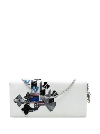 Dior 2015 Leather Patch Embellished Clutch on Chain crossbody bag - women - Calf Leather - One Size - White