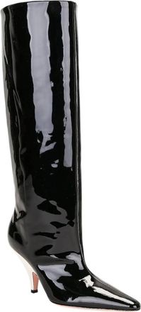 Bally Womens Kika Patent Leather Knee High Boots In Black
