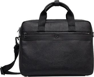 HUGO BOSS Borsa porta pc con placca logo - Nero