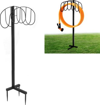 Infinite Soporte Independiente Y Desmontable Para Mangueras De Jard&iacute;n, Fabricado En Metal Resistente Con 3 Puntos De Fijaci&oacute;n Para Guardar Las Mangueras