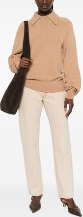 Khaite Womens Sweater Jackson Beige Wool-Cashmere