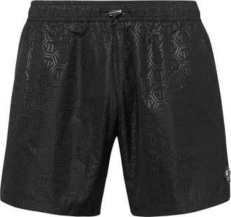 Philipp Plein Beachwear Korte Broek - Heren - Strandmode - Zwart - 2XL - Polyester - Badmode
