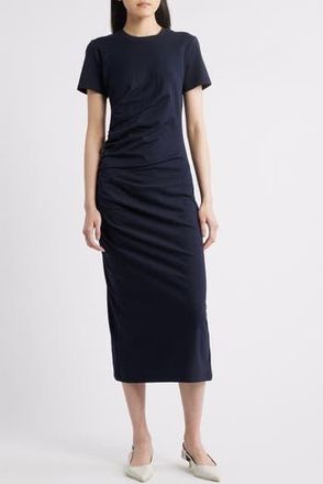 Frame Denim The Twist Organic Cotton Midi T-Shirt Dress in Navy at Nordstrom Rack, Size X-Small