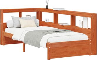 vidaXL Cama Con Estanter&iacute;a Con Cabecera Madera De Pino Macizo Vidaxl