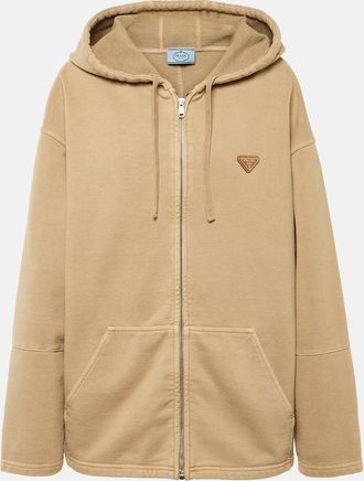 Prada Oversized cotton zip-up hoodie