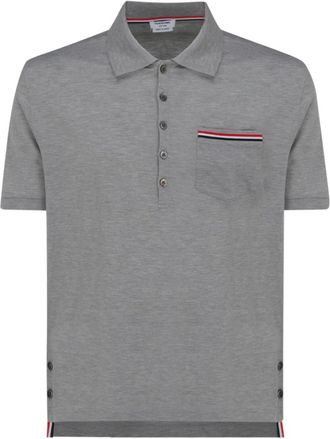 Thom Browne Grey Rwb Pocket Trim Piqu Polo