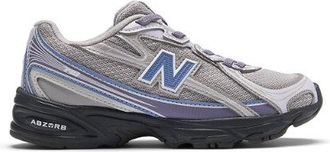 New Balance Kids 740 Bungee Lace in Grey/Blue Synthetic, size 13.5