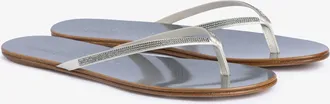 Pedro Garcia White satin crystal flip-flop | Prune | Centenary collection