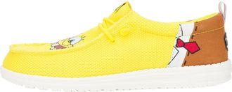 HeyDude X Spongebob, Mens Slip-on Loafers, Comfortable & Light-Weight, Brown/Yellow, 7 UK