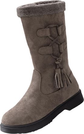 Generic Womens High Performance Warm Boots Soft and Comfortable Can Adapt to The Cold and Harsh Environment Boots Wide Calves Women (Grey, 5.5)