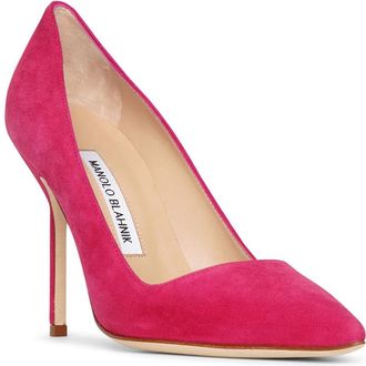 Manolo Blahnik BB 105 dark pink suede pumps Size 36.5