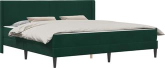 vidaXL Estructura De Cama Con Colch&oacute;n Verde Oscuro 180 X 200 Cm Vidaxl