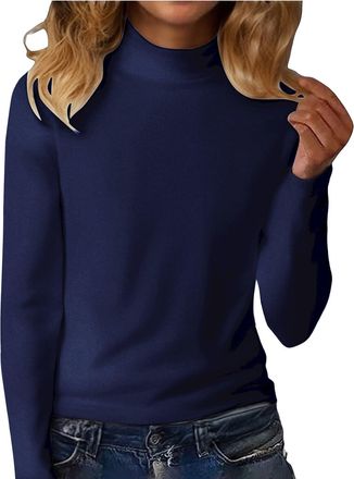 Generic ladies tops, Jumpers for Women UK Winter Lightweight Sweater Soft Comfortable Long Sleeves Plain Pullover Solid Color Casual V Neck Tops Clothing Fash
