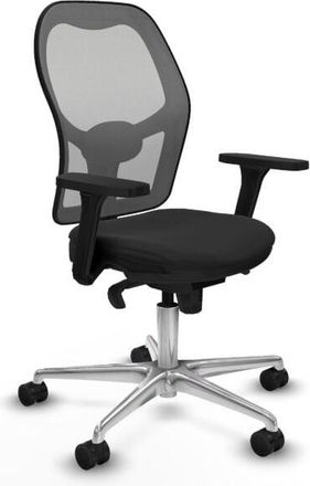 Piqueras y Crespo Piqueras Y Crespo - Jorquera sincro malla gris similpiel negro brazos 3D base aluminio ruedas 65mm nailon