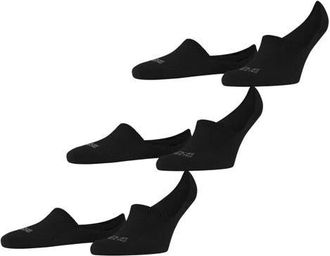 Falke Step Cotton 3-Pack High Cut No Show Socks in Black at Nordstrom, Size Medium
