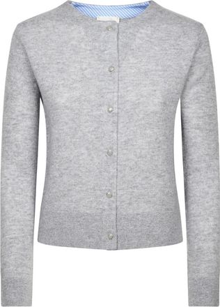 Forte_Forte Wool Cashmere Gauze Small Cardigan - Dames - Vesten - Grijs - S - Wol - Truien & Vesten
