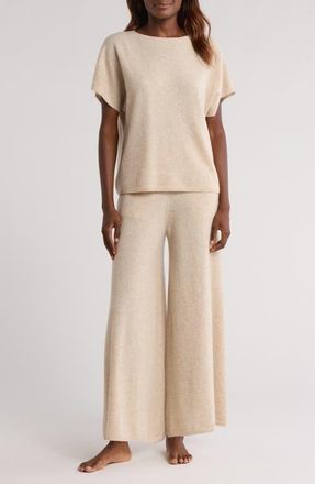 Nordstrom Cashmere Lounge Set in Beige Oatmeal Light Heather at Nordstrom, Size X-Large