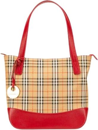 Burberry Pre-owned Shoulder Bags, female, Multicolor, Size: ONE SIZE Pre-owned Vintage Canvas Shoulder Bag