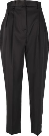 Elisabetta Franchi High-Waisted Pleated Tapered Straight-Leg Pants
