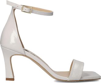 Notre-V Schoenen, Dames, Wit, 40 EU, Leer, Elegante Sandalen met Hak Model 86605