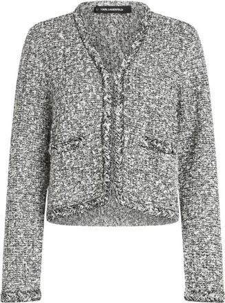 Karl Lagerfeld Boucl&eacute; Gebreid Vest - Dames - Blazers - Veelkleurig - M - Katoen - Jassen