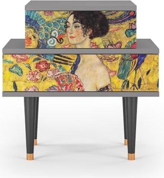 StoryZ Mesita de noche amarillo 2 cajones L 58 cm