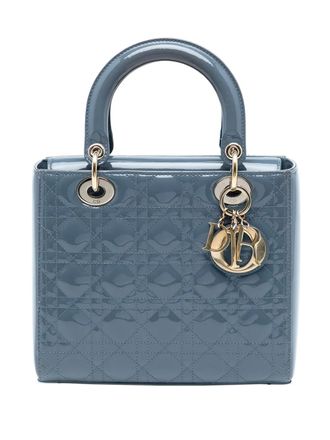 Dior 2019 Medium Patent Cannage Lady Dior satchel - women - Patent Leather - One Size - Blue