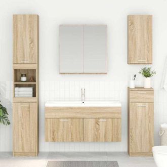 vidaXL vidaXL Armadio sottolavello con porta Rovere Sonoma Legno multistrato