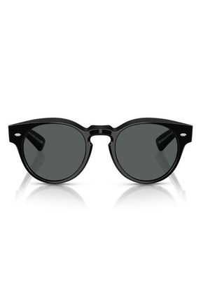 Oliver Peoples Hayton 49mm Polarized Small Phantos Sunglasses in Black /Midnight Express Polar at Nordstrom