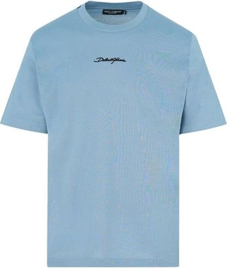 Dolce & Gabbana EMBROIDERED LOGO T SHIRT Size: 48, colour: BLUE