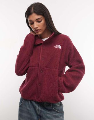 The North Face giacca in pile Cragmont con chiusura frontale a pressione bordeaux-Rosso