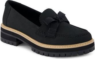 Toms Cara Bow Platform Loafer in Black at Nordstrom, Size 8.5