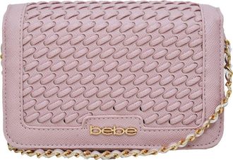 Bebe Katriel Woven Crossbody Bag in Powder Pink at Nordstrom Rack