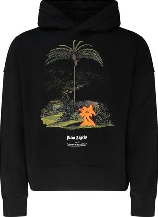 Palm Angels Enzo Graphic Print Hoodie - Heren - Hoodies - Zwart - S - Katoen - Hoodies & sweatvesten