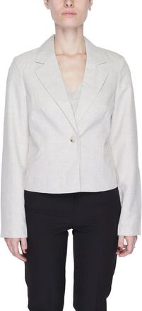 Vero Moda Grijze Polyester Blazer - Dames - Blazers - Wit - 3XS - Polyester - Jassen