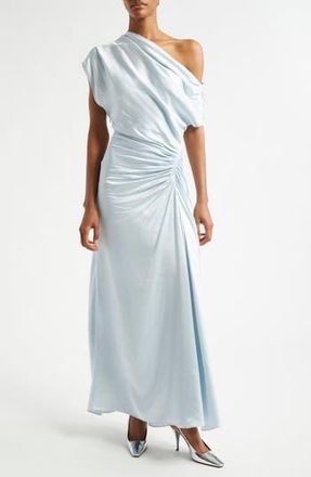 A.L.C. Penny Ruched One-Shoulder Satin Gown in Cascade at Nordstrom Rack, Size 00