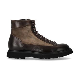 Doucal's Lace-up Boots, male, Brown, 8 UK, Brown Leather and Suede Ankle Boot