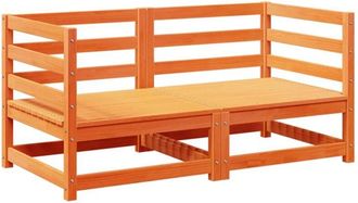 vidaXL Juego De Sof&aacute;s De Jard&iacute;n 2 Pzas Madera Maciza Pino Marr&oacute;n Cera Vidaxl