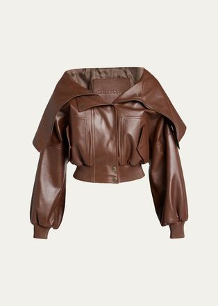 Balenciaga Wrap Collar Blouson Jacket