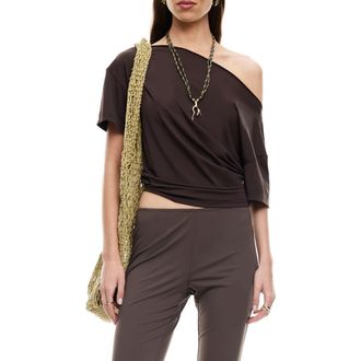 Lioness Wildlands One Shoulder Top in Chocolate at Nordstrom, Size Small