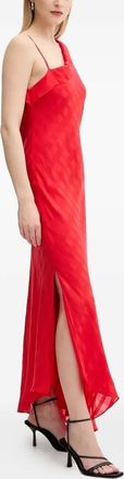 Samsøe & Samsøe Abito Saramina lungo asimmetrico con ruches - Rosso