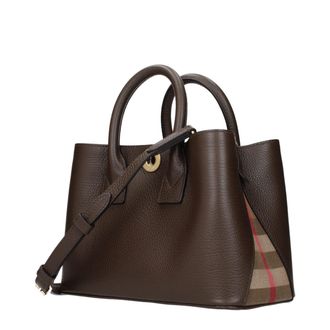 Burberry Leather Tote Bag - Brown